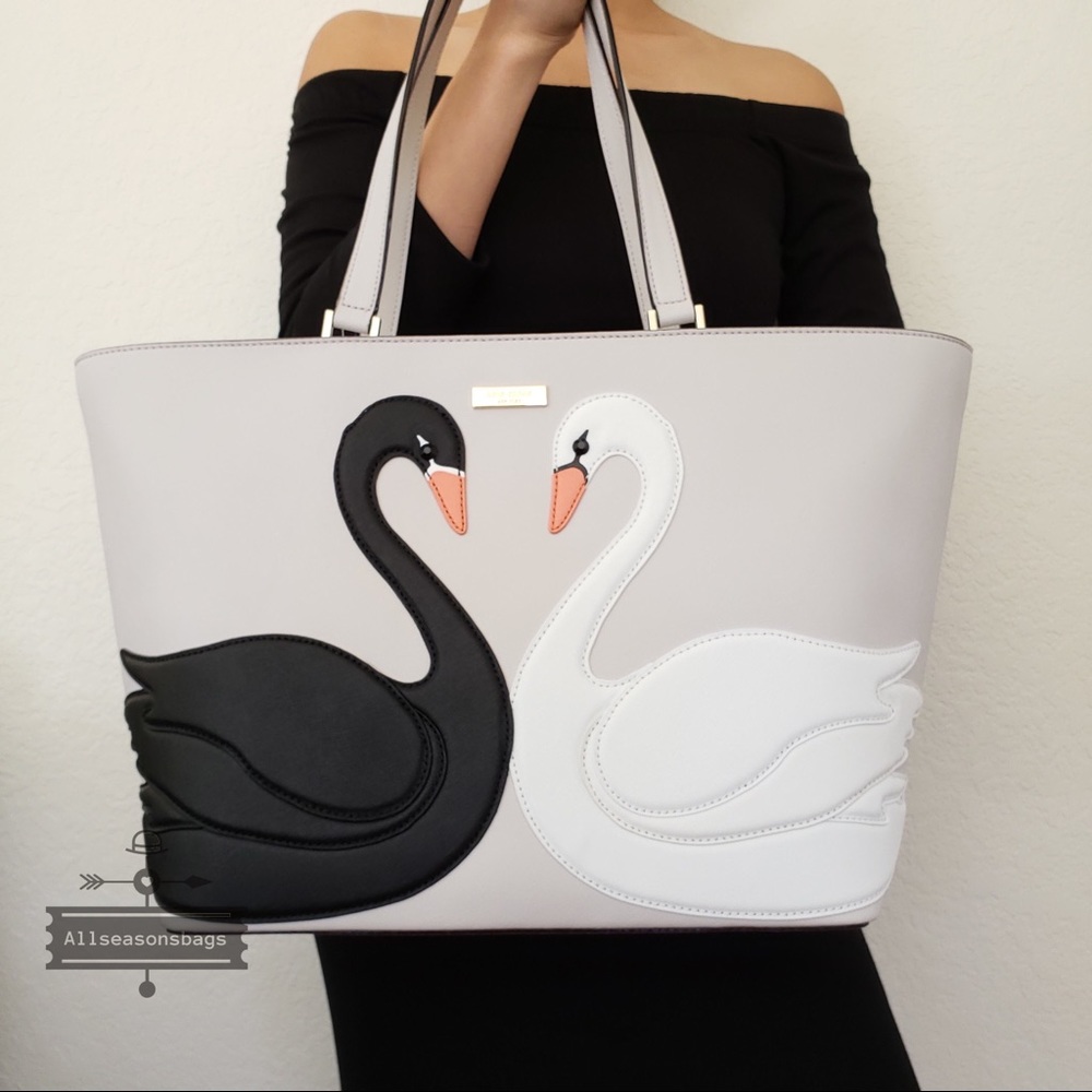 NWT Kate spade NY swan around Jules tote black bag - Picture 2 of 8